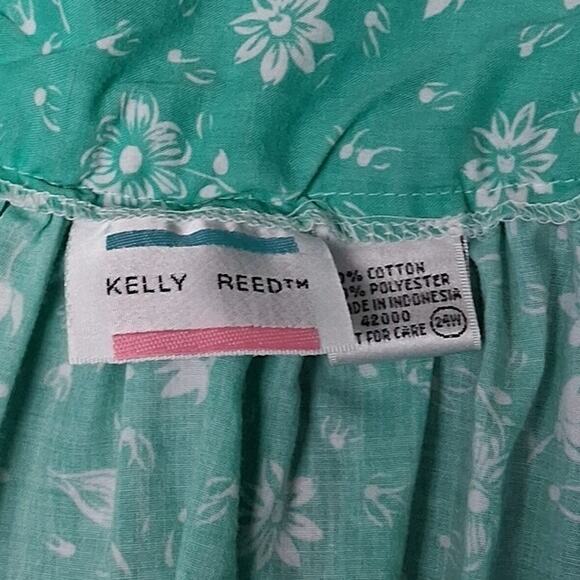 Granny Mint White Floral Pocket Vintage Housecoat Pearl Snaps Modest Lounge Wear - Picture 9 of 10